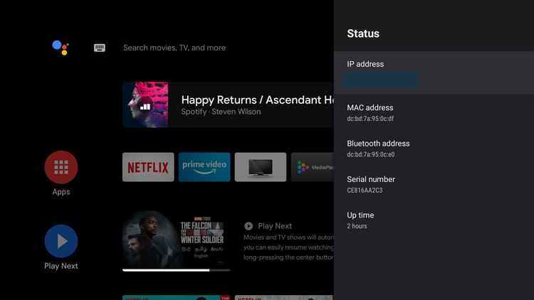 Android-TV-status-ip-address